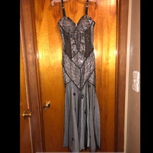 Tiffany's prom gown, homecoming dress silver black